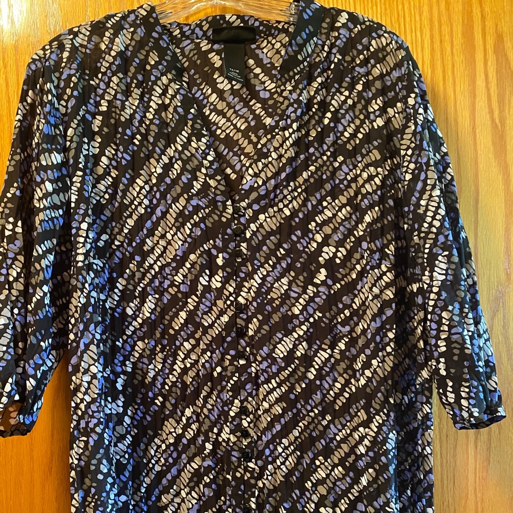 Blouse with grey, purple, black